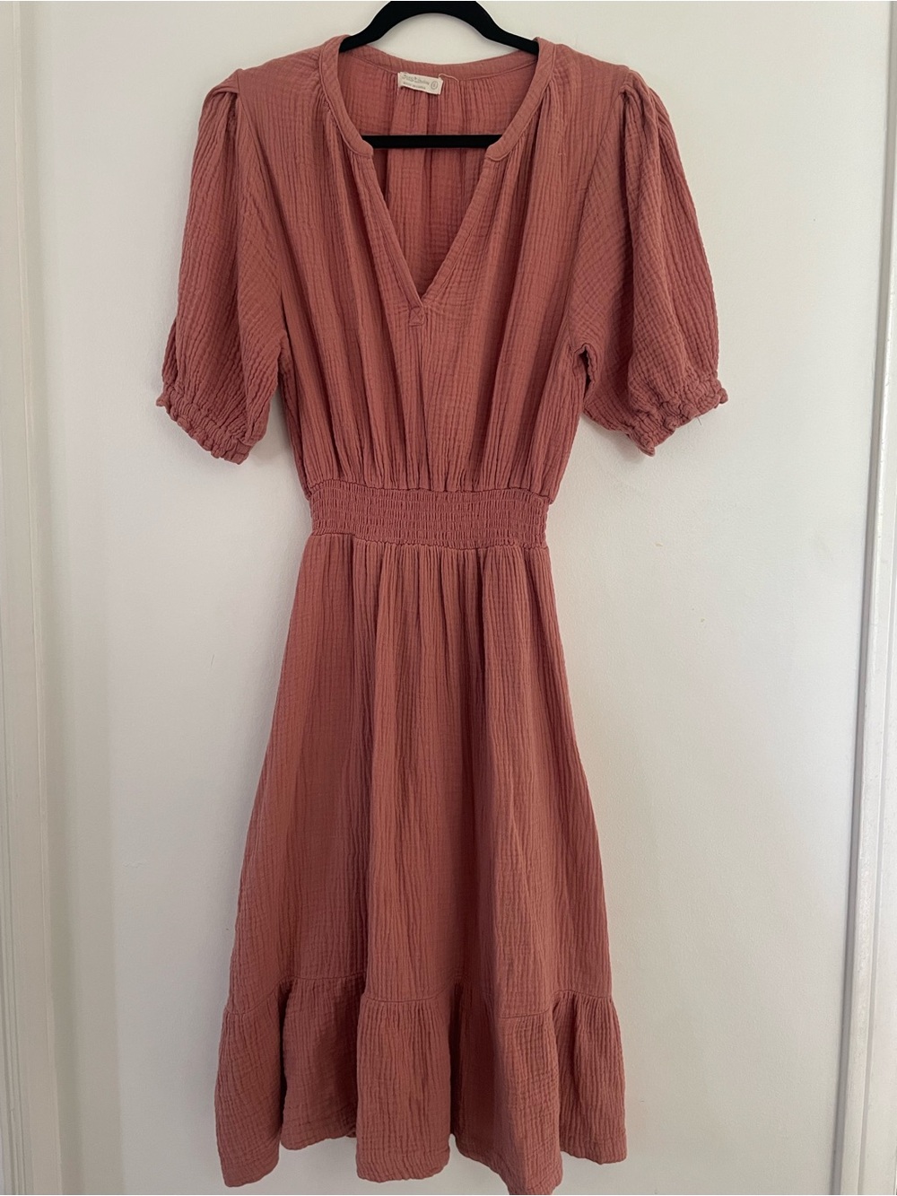 Just Living Rosewood Midi Dress with Smocked Waist